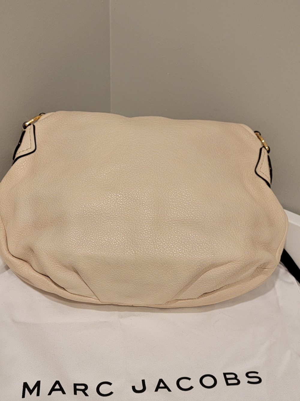 Marc Jacobs Classic Q Natasha Large Crossbody Beige Pebbled Leather Y2K Vintage - Picture 2 of 13